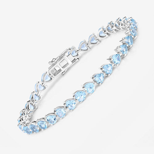 15.50 Carat Genuine Blue Topaz .925 Sterling Silver Bracelet on sale at MyriadMart