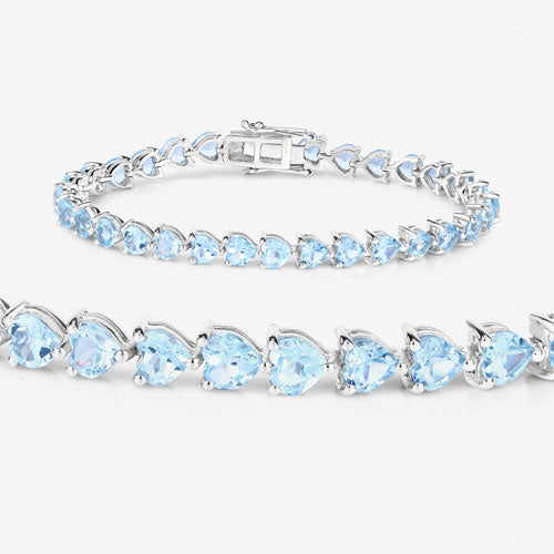 15.50 Carat Genuine Blue Topaz .925 Sterling Silver Bracelet on sale at MyriadMart