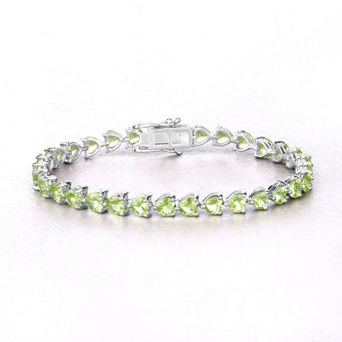 13.64 Carat Genuine Peridot .925 Sterling Silver Bracelet on sale at MyriadMart