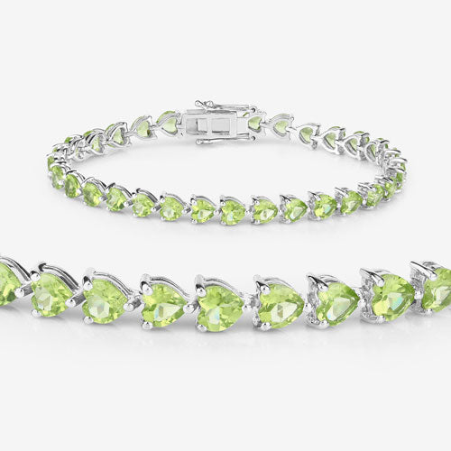 13.64 Carat Genuine Peridot .925 Sterling Silver Bracelet on sale at MyriadMart