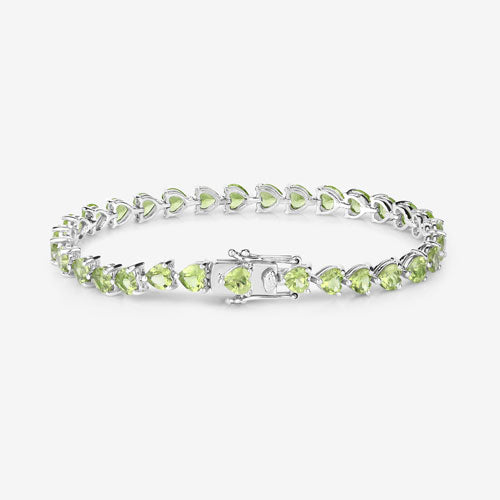 13.64 Carat Genuine Peridot .925 Sterling Silver Bracelet on sale at MyriadMart