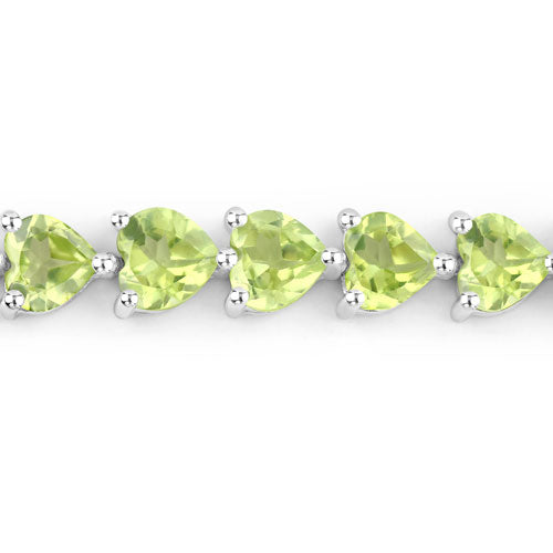 13.64 Carat Genuine Peridot .925 Sterling Silver Bracelet on sale at MyriadMart
