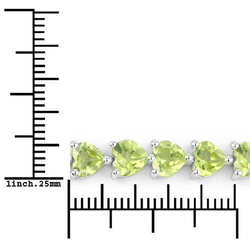 13.64 Carat Genuine Peridot .925 Sterling Silver Bracelet on sale at MyriadMart