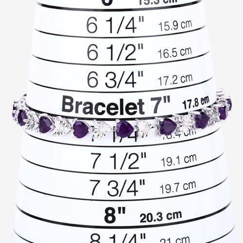 6.59 Carat Genuine Amethyst and White Diamond .925 Sterling Silver Bracelet on sale at MyriadMart