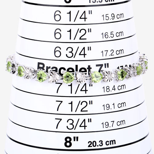 6.74 Carat Genuine Peridot and White Diamond .925 Sterling Silver Bracelet on sale at MyriadMart