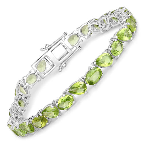 21.37 Carat Genuine Peridot .925 Sterling Silver Bracelet on sale at MyriadMart