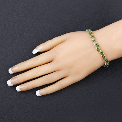 21.37 Carat Genuine Peridot .925 Sterling Silver Bracelet on sale at MyriadMart