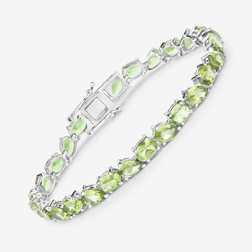 21.37 Carat Genuine Peridot .925 Sterling Silver Bracelet on sale at MyriadMart