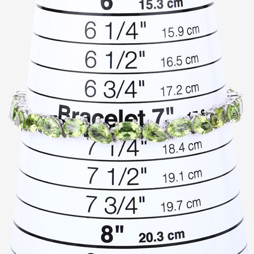21.37 Carat Genuine Peridot .925 Sterling Silver Bracelet on sale at MyriadMart