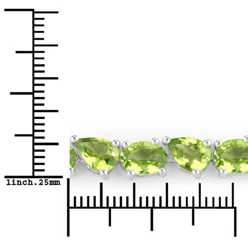 21.37 Carat Genuine Peridot .925 Sterling Silver Bracelet on sale at MyriadMart