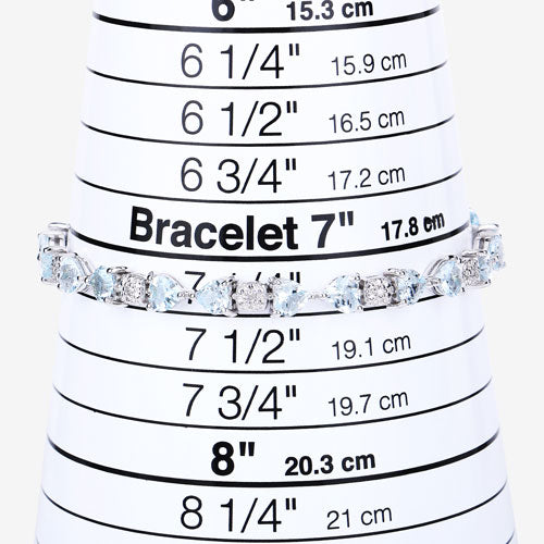 7.36 Carat Genuine Aquamarine and White Diamond .925 Sterling Silver Bracelet on sale at MyriadMart