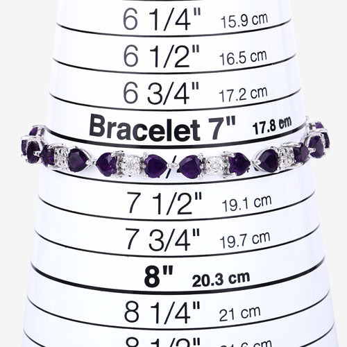 9.56 Carat Genuine Amethyst and White Diamond .925 Sterling Silver Bracelet on sale at MyriadMart