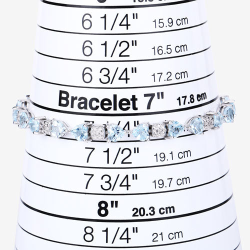 11.10 Carat Genuine Blue Topaz and White Diamond .925 Sterling Silver Bracelet on sale at MyriadMart