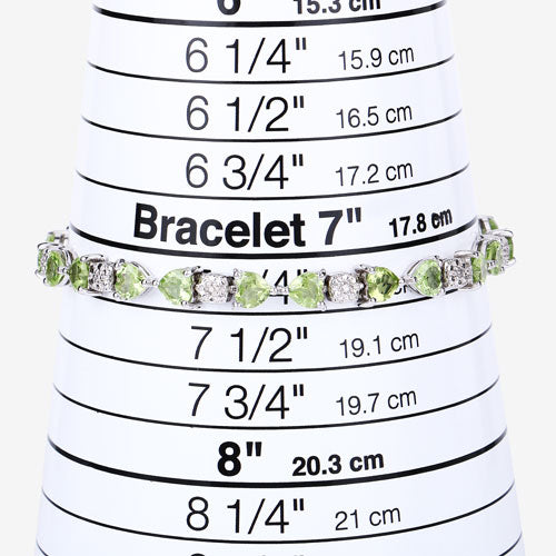 9.78 Carat Genuine Peridot and White Diamond .925 Sterling Silver Bracelet on sale at MyriadMart