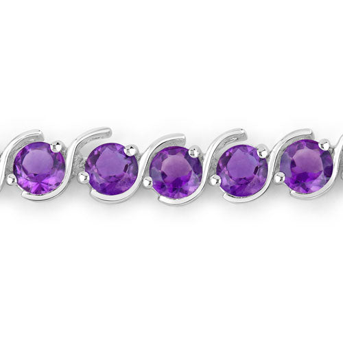 2.64 Carat Genuine Amethyst .925 Sterling Silver Bracelet on sale at MyriadMart