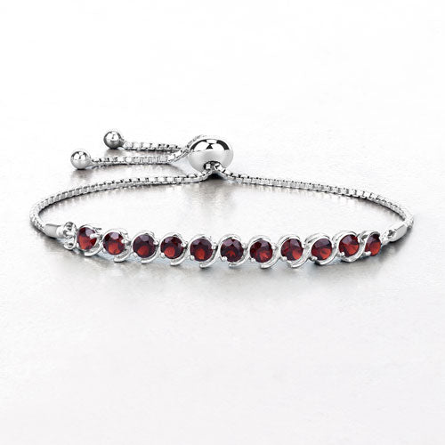 3.30 Carat Genuine Garnet .925 Sterling Silver Bracelet on sale at MyriadMart