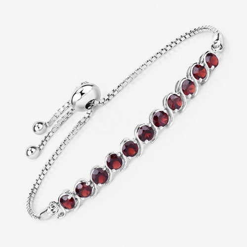 3.30 Carat Genuine Garnet .925 Sterling Silver Bracelet on sale at MyriadMart