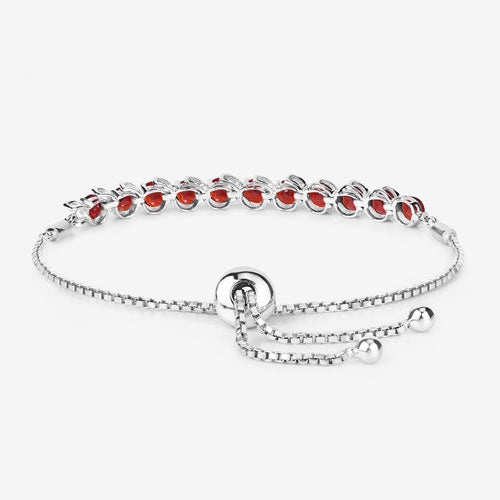 3.30 Carat Genuine Garnet .925 Sterling Silver Bracelet on sale at MyriadMart