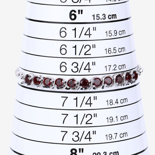 3.30 Carat Genuine Garnet .925 Sterling Silver Bracelet on sale at MyriadMart