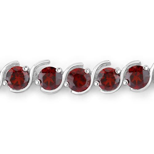 3.30 Carat Genuine Garnet .925 Sterling Silver Bracelet on sale at MyriadMart