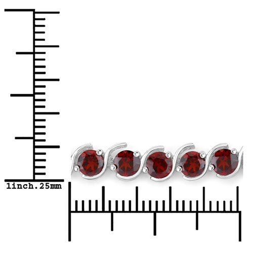 3.30 Carat Genuine Garnet .925 Sterling Silver Bracelet on sale at MyriadMart