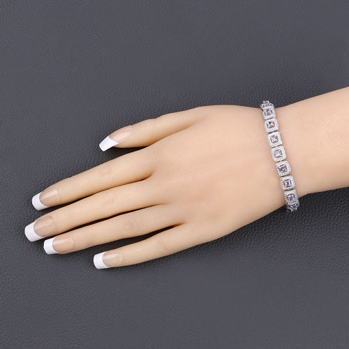 1.10 Carat Genuine Tanzanite .925 Sterling Silver Bracelet on sale at MyriadMart