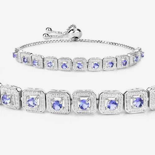 1.10 Carat Genuine Tanzanite .925 Sterling Silver Bracelet on sale at MyriadMart