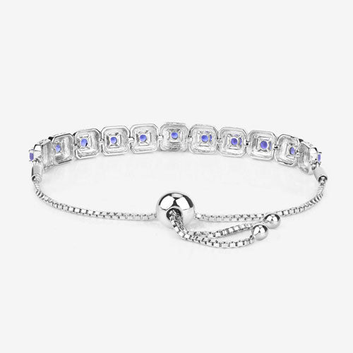 1.10 Carat Genuine Tanzanite .925 Sterling Silver Bracelet on sale at MyriadMart