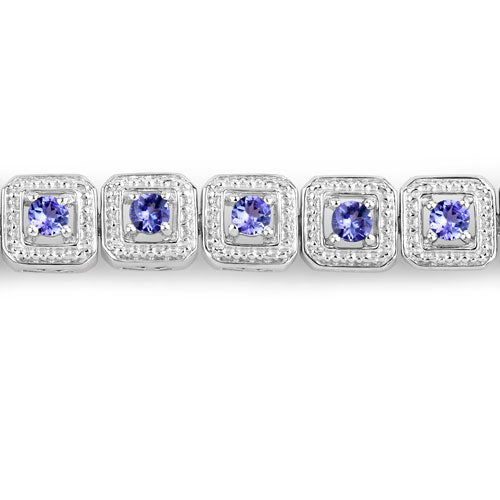 1.10 Carat Genuine Tanzanite .925 Sterling Silver Bracelet on sale at MyriadMart