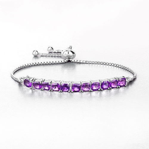 6.05 Carat Genuine Amethyst .925 Sterling Silver Bracelet on sale at MyriadMart
