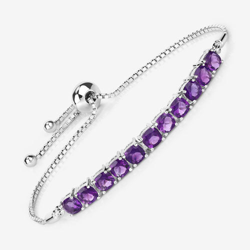 6.05 Carat Genuine Amethyst .925 Sterling Silver Bracelet on sale at MyriadMart