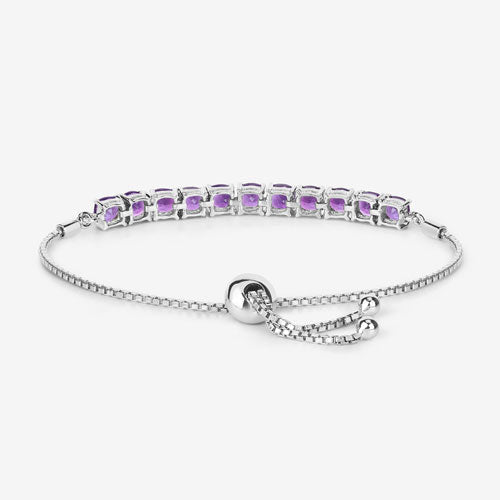 6.05 Carat Genuine Amethyst .925 Sterling Silver Bracelet on sale at MyriadMart