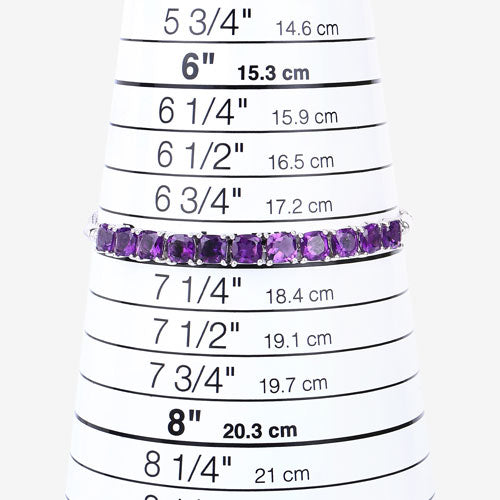 6.05 Carat Genuine Amethyst .925 Sterling Silver Bracelet on sale at MyriadMart
