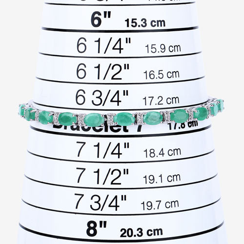 4.98 Carat Genuine Emerald and White Topaz .925 Sterling Silver Bracelet on sale at MyriadMart