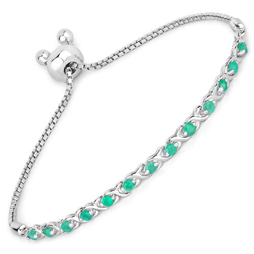0.72 Carat Genuine Emerald .925 Sterling Silver Bracelet on sale at MyriadMart