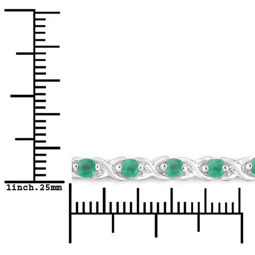 0.72 Carat Genuine Emerald .925 Sterling Silver Bracelet on sale at MyriadMart