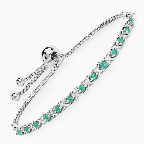 0.72 Carat Genuine Emerald .925 Sterling Silver Bracelet on sale at MyriadMart