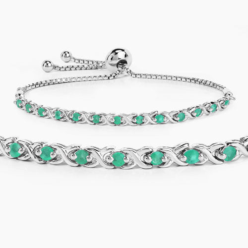 0.72 Carat Genuine Emerald .925 Sterling Silver Bracelet on sale at MyriadMart