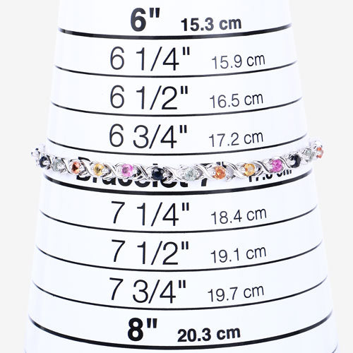 0.88 Carat Genuine Multi Sapphire .925 Sterling Silver Bracelet on sale at MyriadMart