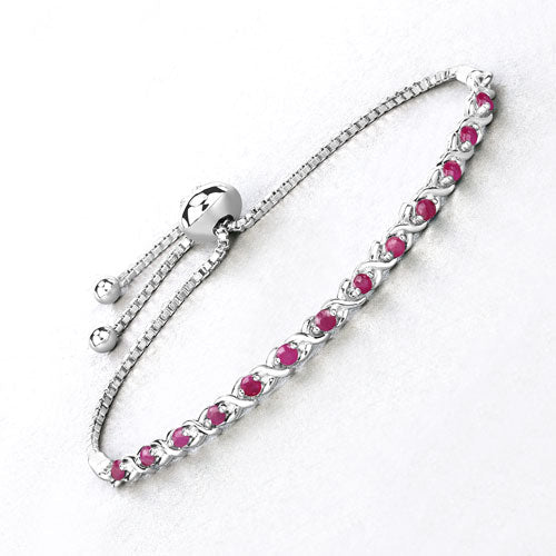 0.88 Carat Genuine Ruby .925 Sterling Silver Bracelet on sale at MyriadMart