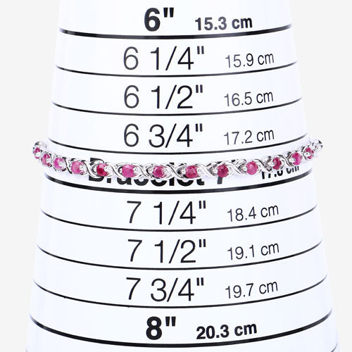 0.88 Carat Genuine Ruby .925 Sterling Silver Bracelet on sale at MyriadMart