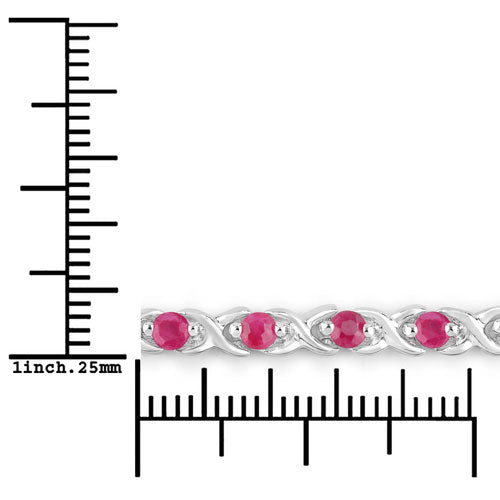 0.88 Carat Genuine Ruby .925 Sterling Silver Bracelet on sale at MyriadMart