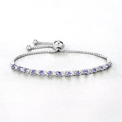 0.91 Carat Genuine Tanzanite .925 Sterling Silver Bracelet on sale at MyriadMart