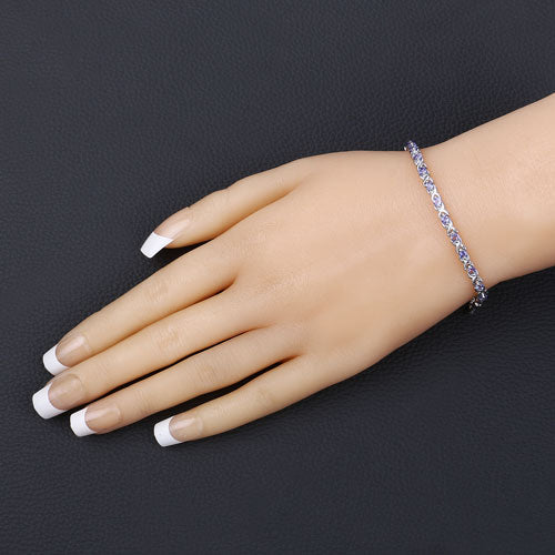 0.91 Carat Genuine Tanzanite .925 Sterling Silver Bracelet on sale at MyriadMart