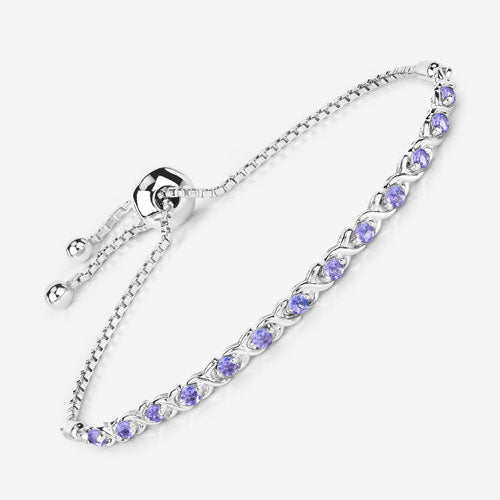 0.91 Carat Genuine Tanzanite .925 Sterling Silver Bracelet on sale at MyriadMart