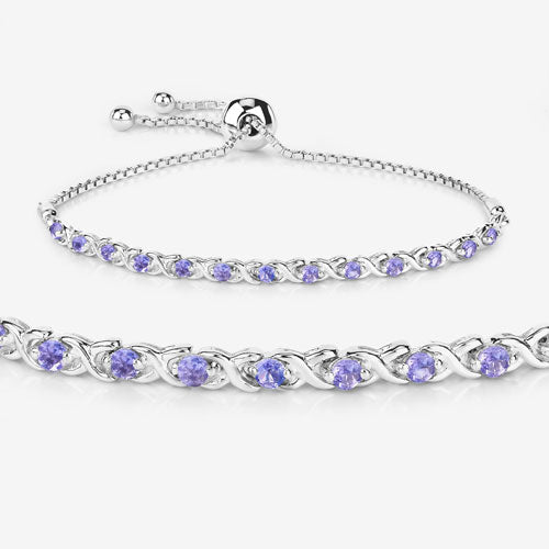 0.91 Carat Genuine Tanzanite .925 Sterling Silver Bracelet on sale at MyriadMart