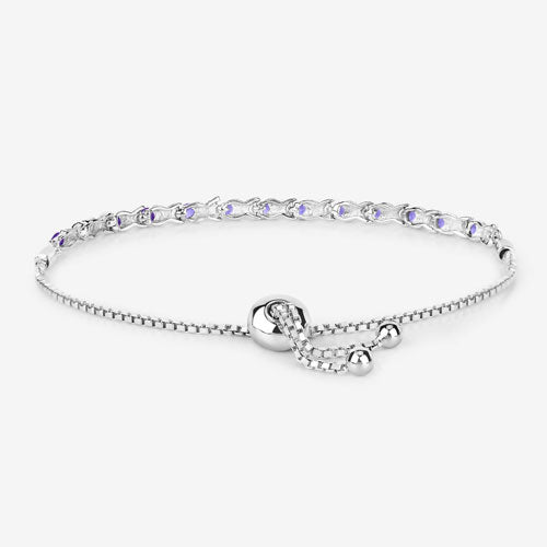 0.91 Carat Genuine Tanzanite .925 Sterling Silver Bracelet on sale at MyriadMart