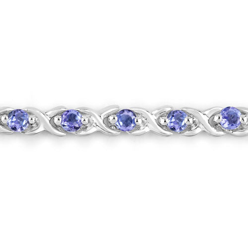 0.91 Carat Genuine Tanzanite .925 Sterling Silver Bracelet on sale at MyriadMart