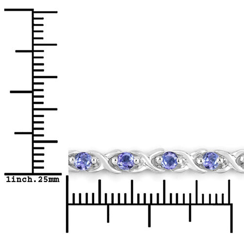 0.91 Carat Genuine Tanzanite .925 Sterling Silver Bracelet on sale at MyriadMart