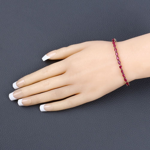 9.18 Carat Genuine Ruby 10K Yellow Gold Bracelet on sale at MyriadMart
